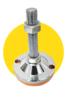 Chân tăng chỉnh đệm PVC vàng 2 lỗ