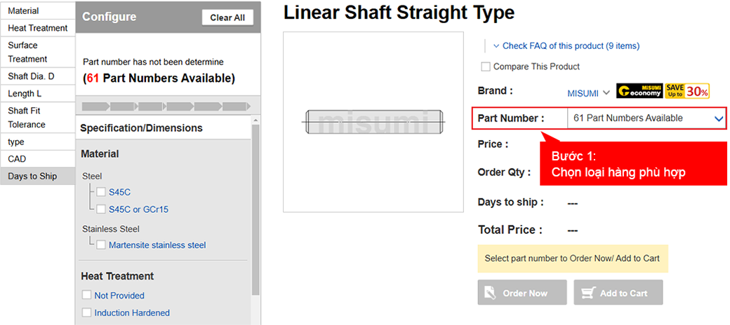 chọn loại hàng phù hợp