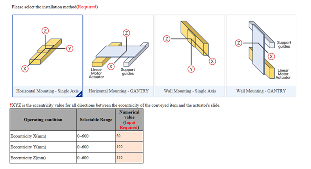 Nhập độ lệch tâm