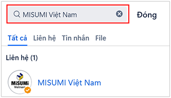 Cách 3: Tìm kiếm trong ứng dụng Zalo MISUMI Việt Nam